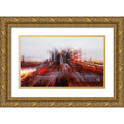 Tron City Gold Ornate Wood Framed Art Print with Double Matting by Chiriaco, Carmine