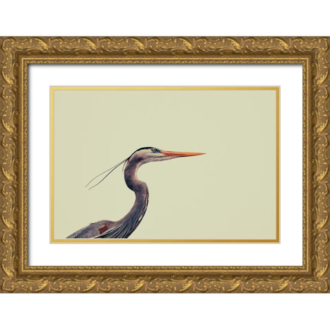 Heron Gold Ornate Wood Framed Art Print with Double Matting by Viola, Vincenzo