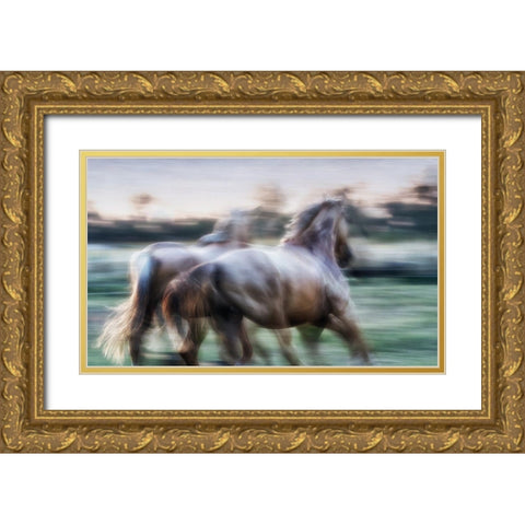 Born Free to Follow your Heart Gold Ornate Wood Framed Art Print with Double Matting by Gerber, Charlaine