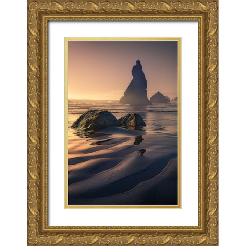 The Wizards Hat and The Howling Dog Gold Ornate Wood Framed Art Print with Double Matting by Bandyopadhyay, Atanu