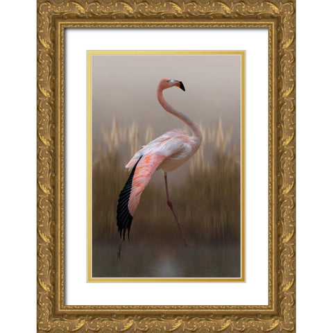 Grace Gold Ornate Wood Framed Art Print with Double Matting by Wisniowska, Krystina