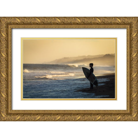 Waiting for the moment Gold Ornate Wood Framed Art Print with Double Matting by Chen, William