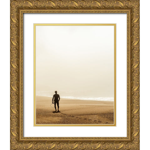 Looking for the surf Gold Ornate Wood Framed Art Print with Double Matting by Reichelt, Dieter