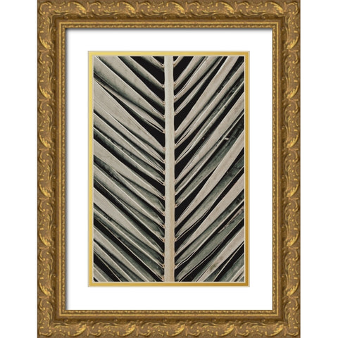Palmblad 005 Gold Ornate Wood Framed Art Print with Double Matting by Artographie Studio