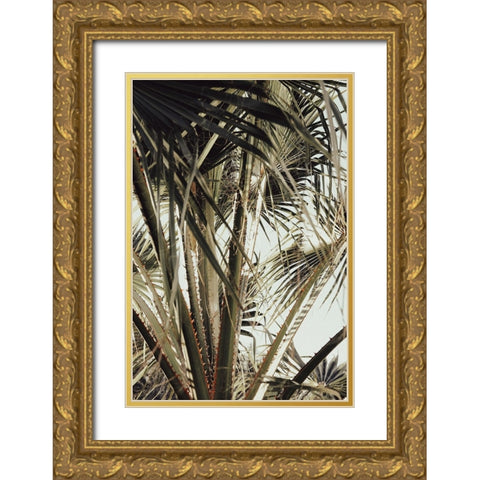 Palmblad 006 Gold Ornate Wood Framed Art Print with Double Matting by Artographie Studio
