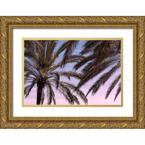 Palm 012 Gold Ornate Wood Framed Art Print with Double Matting by Artographie Studio
