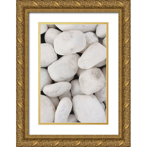 Stones 001 Gold Ornate Wood Framed Art Print with Double Matting by Artographie Studio