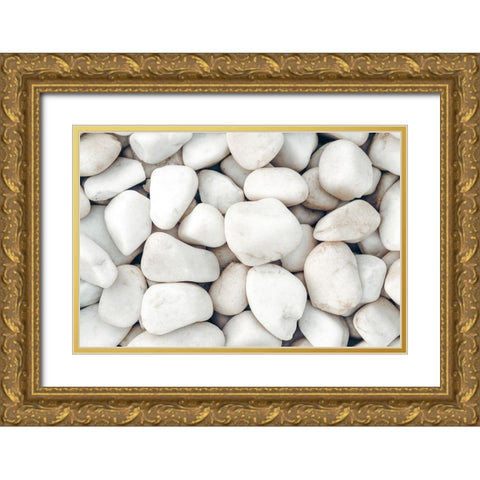 Stones 003 Gold Ornate Wood Framed Art Print with Double Matting by Artographie Studio