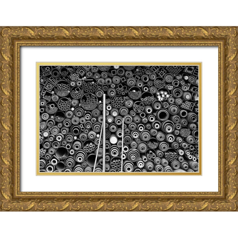 3 more pipes Gold Ornate Wood Framed Art Print with Double Matting by Hee Han, Dong