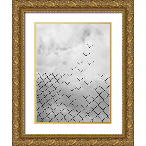 Freedom Gold Ornate Wood Framed Art Print with Double Matting by Alonso, Daniel