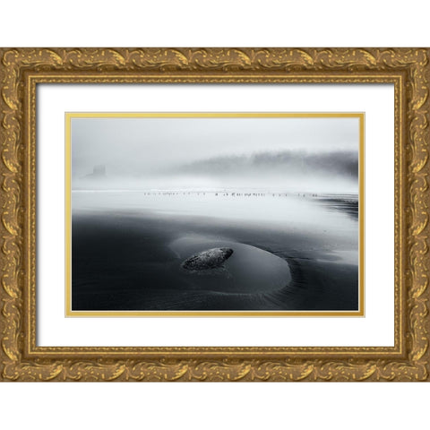 One Morning Gold Ornate Wood Framed Art Print with Double Matting by Bs., Dani