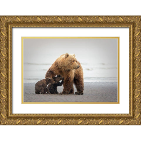Family Time Gold Ornate Wood Framed Art Print with Double Matting by Doyle, Renee