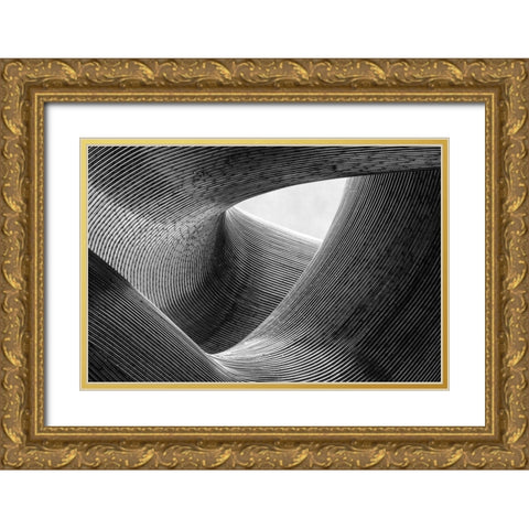 lines Gold Ornate Wood Framed Art Print with Double Matting by Pfeiffer, Peter