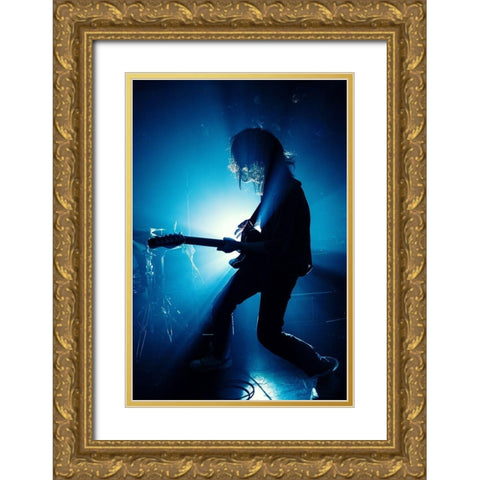 Blue ray Gold Ornate Wood Framed Art Print with Double Matting by Nakamatsu, Kenji