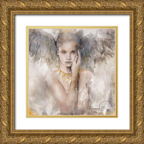 In Wahrheit ist es Liebe Gold Ornate Wood Framed Art Print with Double Matting by Amrhein, Elvira