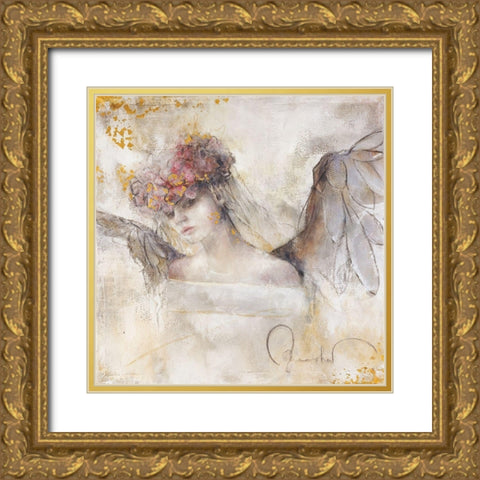 Blumenengel Gold Ornate Wood Framed Art Print with Double Matting by Amrhein, Elvira