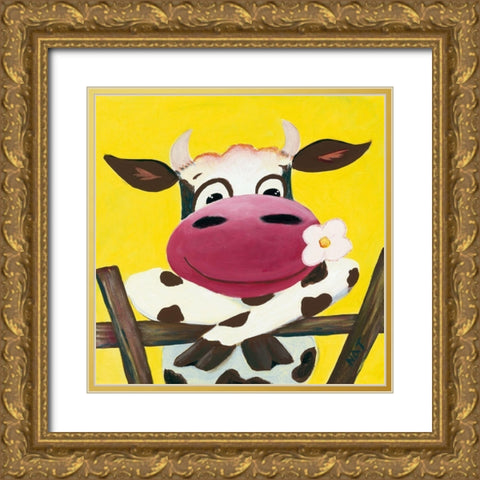 Je pense a toi Gold Ornate Wood Framed Art Print with Double Matting by NAT