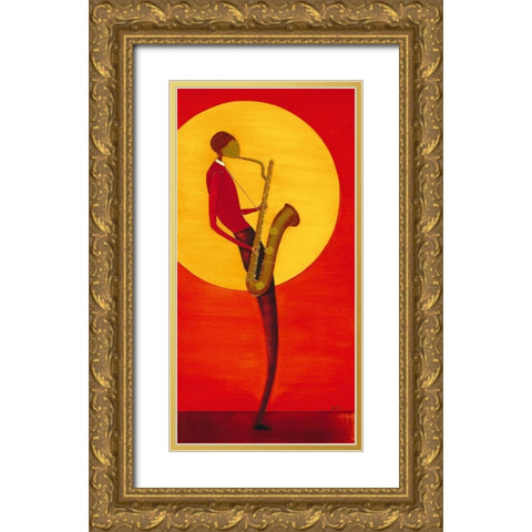 Jazz Man I Gold Ornate Wood Framed Art Print with Double Matting by Ona