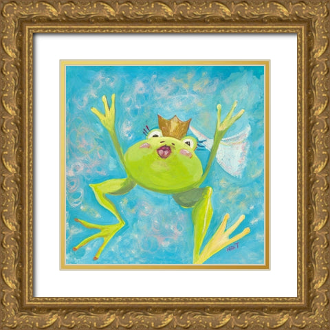 C est toi que j aime Gold Ornate Wood Framed Art Print with Double Matting by NAT