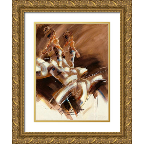 Spirit of Dance Gold Ornate Wood Framed Art Print with Double Matting by Meijering, Kitty