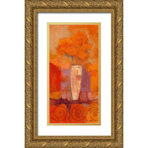 Bouquet aux volutes Gold Ornate Wood Framed Art Print with Double Matting by Pivier-Attolini, Regine