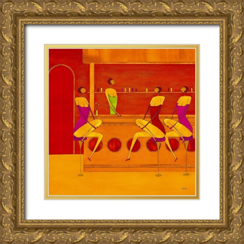 Art Cafe II Gold Ornate Wood Framed Art Print with Double Matting by Ona