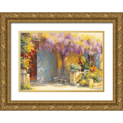 Un nouveau printemps Gold Ornate Wood Framed Art Print with Double Matting by Messely, Johan