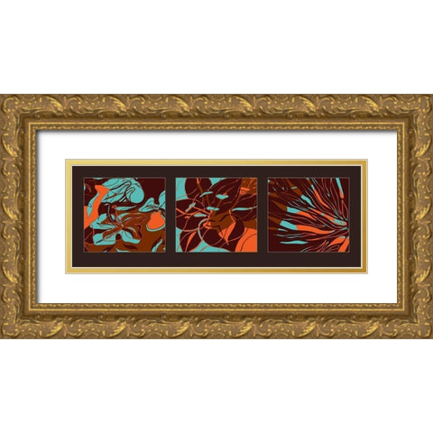 Flowers I Gold Ornate Wood Framed Art Print with Double Matting by Talva Design
