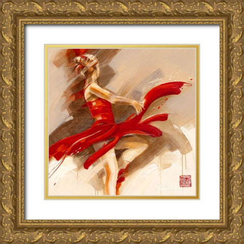 Lost in Motion Gold Ornate Wood Framed Art Print with Double Matting by Meijering, Kitty