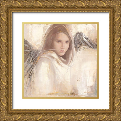 L ange rebelle Gold Ornate Wood Framed Art Print with Double Matting by Amrhein, Elvira