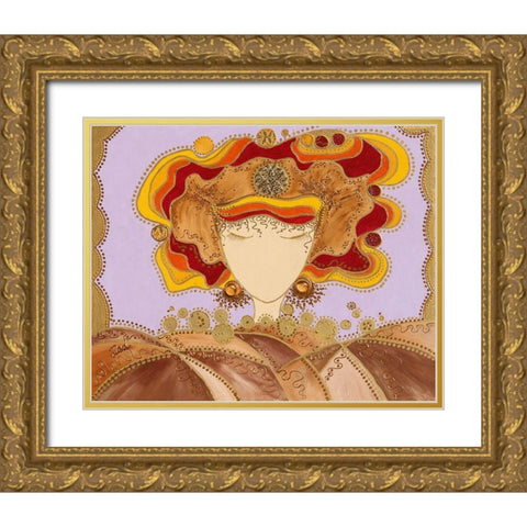 Anita Gold Ornate Wood Framed Art Print with Double Matting by Bismuth, Zed