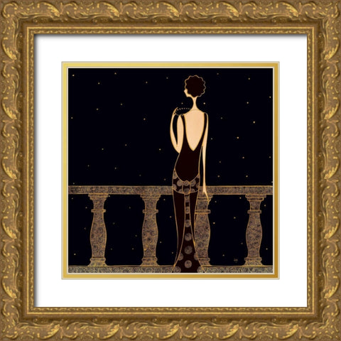 Meditation Gold Ornate Wood Framed Art Print with Double Matting by Laly