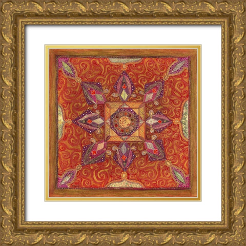 Carre Indien I Gold Ornate Wood Framed Art Print with Double Matting by Maugeri, Valerie