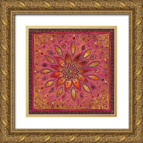 Carre Indien II Gold Ornate Wood Framed Art Print with Double Matting by Maugeri, Valerie