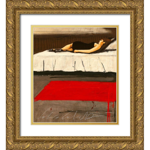 Non c e mai nessuno  Gold Ornate Wood Framed Art Print with Double Matting by Calvetti, Fabio