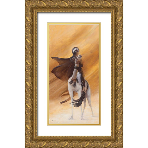 Sirocco Gold Ornate Wood Framed Art Print with Double Matting by Cazal, Cedric