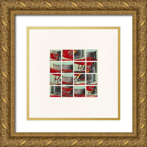 Tomato Soup by JC-d apres A.Warhol Gold Ornate Wood Framed Art Print with Double Matting by Cosentino, Jean