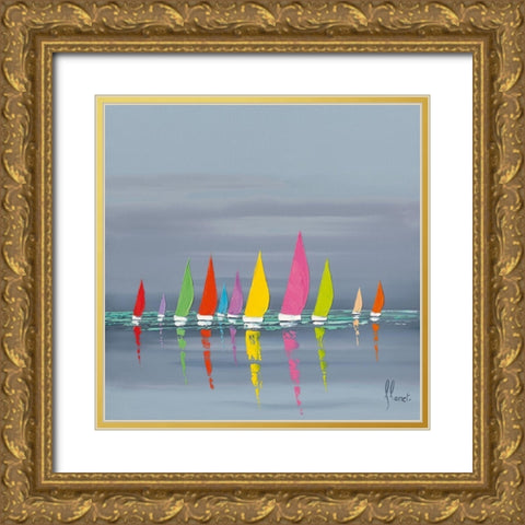 Regate Gold Ornate Wood Framed Art Print with Double Matting by Flanet, Frederic