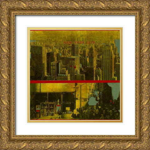 New York City Gold Ornate Wood Framed Art Print with Double Matting by Olukman, Ayline