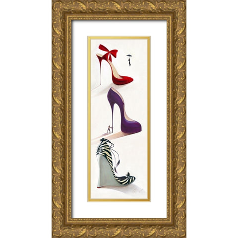 Highheels IV Gold Ornate Wood Framed Art Print with Double Matting by Panasenko, Inna