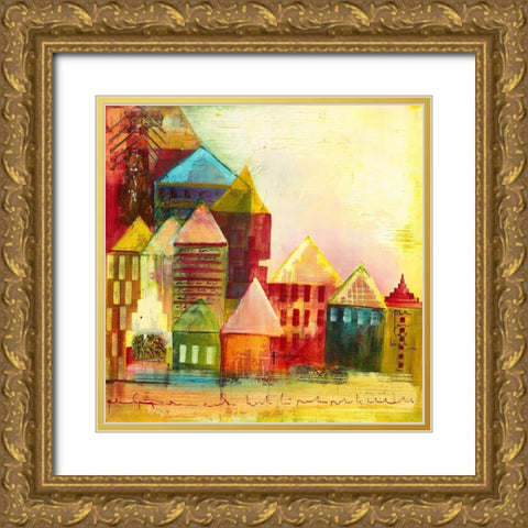 Corazon VII Gold Ornate Wood Framed Art Print with Double Matting by Leys, Gemma