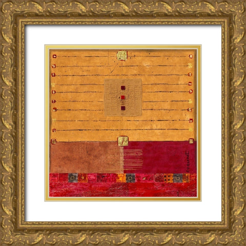 Escale touareg Gold Ornate Wood Framed Art Print with Double Matting by Grenet, Catherine