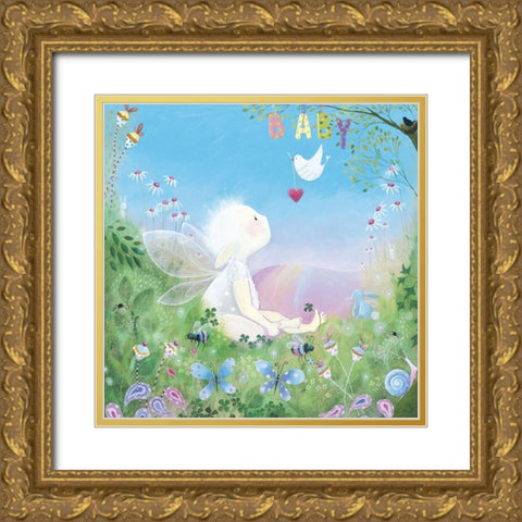 Baby II Gold Ornate Wood Framed Art Print with Double Matting by McFaul, Lorrie