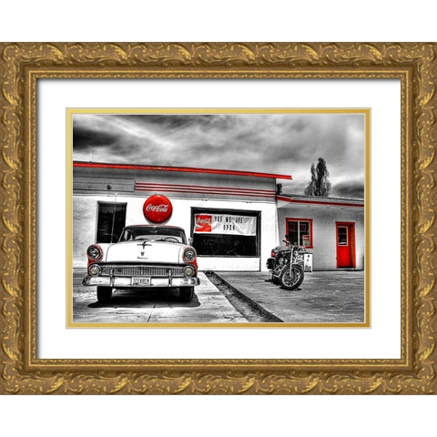 Yes We Are Open Gold Ornate Wood Framed Art Print with Double Matting by Terrible, Aurelien