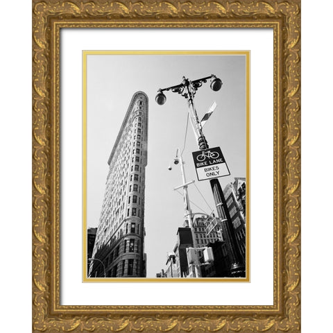 New York Flatiron II Gold Ornate Wood Framed Art Print with Double Matting by Butcher, Dave