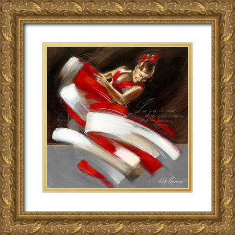 Pasion I Gold Ornate Wood Framed Art Print with Double Matting by Meijering, Kitty