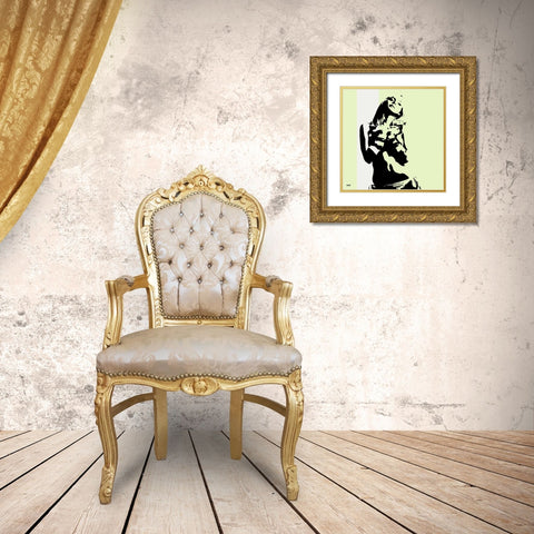 Think Gold Ornate Wood Framed Art Print with Double Matting by Zalez