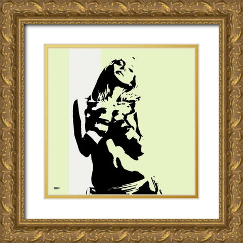Think Gold Ornate Wood Framed Art Print with Double Matting by Zalez