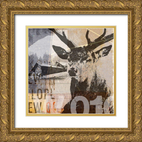 Rotwild II Gold Ornate Wood Framed Art Print with Double Matting by Luger, Gery