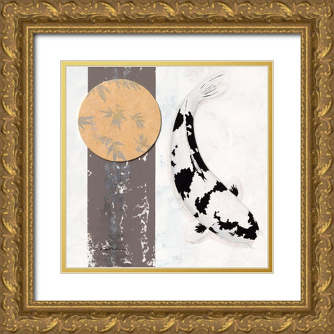 Koi Creme Spot I Gold Ornate Wood Framed Art Print with Double Matting by Gruhn, Nicole